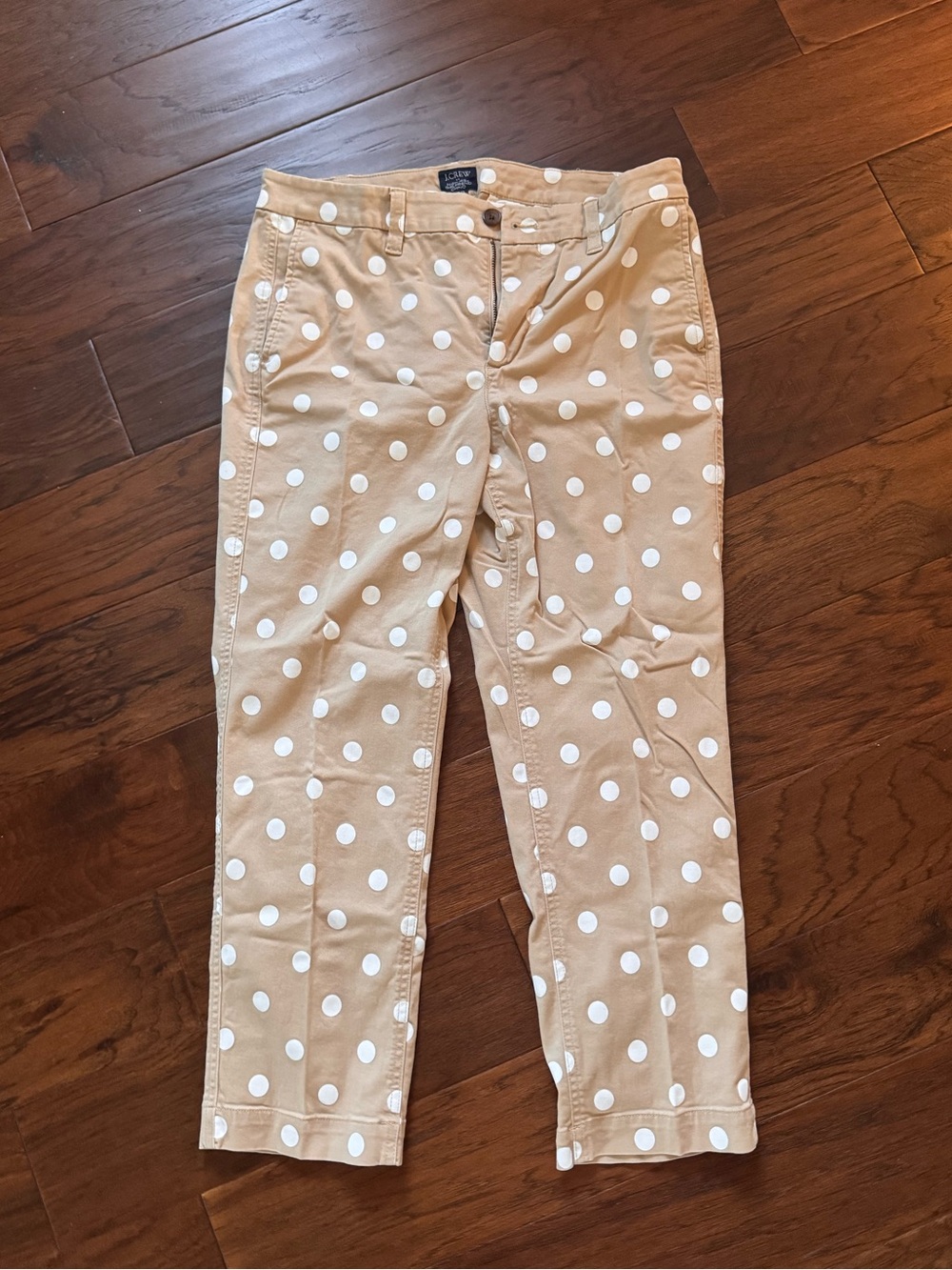 J.Crew Factory High-Rise Girlfriend Chino Polka Dot 10P